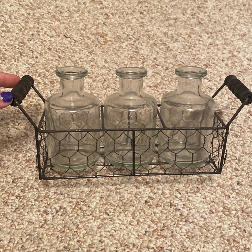 Triple Vase Table Decor Set - Picture 2 of 7